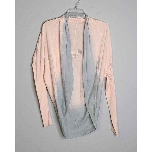 CALIA by Carrie Underwood Sweaters - Calia Ombre Cocoon Dip Dye Pink Gray Lightweight Sweater Open Front Cardigan S